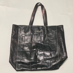 Claudia Firenze Black Alligator Embossed Leather Tote Purse